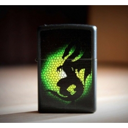 Zippo Black Matte BS Triptych Dragon