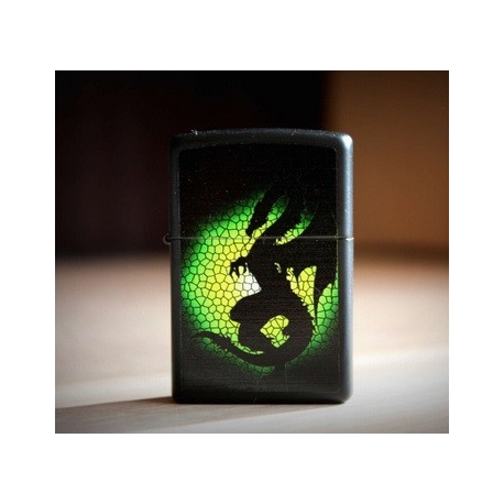 Zippo Black Matte BS Triptych Dragon