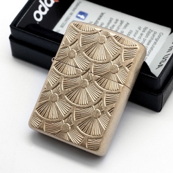 Zippo Fanned Discs Armor Tumbled Brass