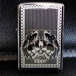 Zippo Iced Skulls Black Ebony