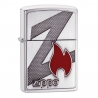 Zippo Z Flame Logo Emblem, Brushed Chrome