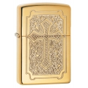 Zippo Cross Design, Armor - High Polish Brass