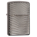 Zippo Armor Engraved Curves, Two Sides - Black Ice