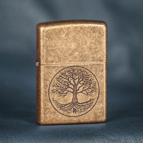 Zippo Tree of Life, Antique Brass