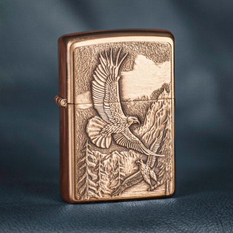 Zippo Where Eagles Dare Brushed Brass