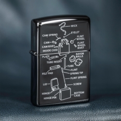 Zippo Anatomy Of Lighter - Black Ice