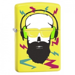 Zippo Hipster with Headphones - Neon Yellow