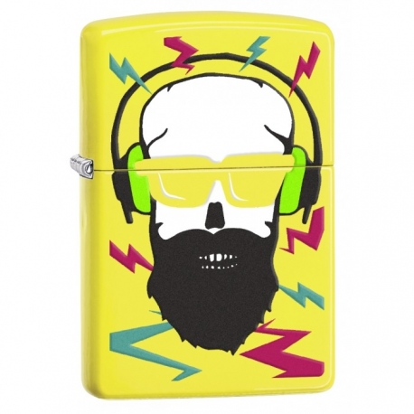 Zippo Hipster with Headphones - Neon Yellow
