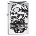 Zippo Harley Davidson Skull - High Polish Chrome