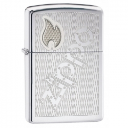 Zippo Engraved Zippo Logo - Black Ice