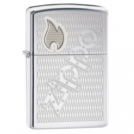 Zippo Engraved Zippo Logo - Black Ice