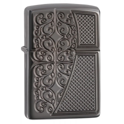 Zippo Armor Deep Carved Design - Black Ice