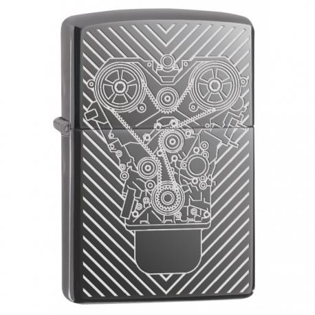 Zippo Engraved Motor - Black Ice