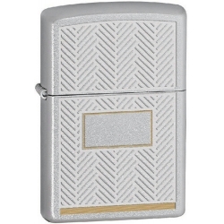 Zippo Satin Chrome w/ Herringbone Design