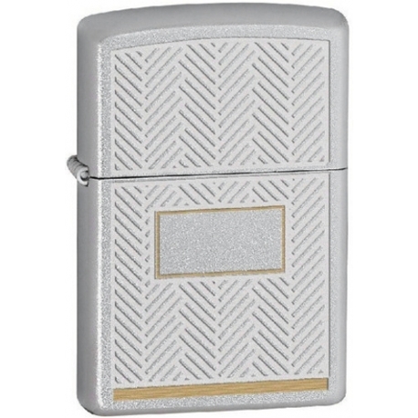 Zippo Satin Chrome w/ Herringbone Design