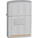 Zippo Satin Chrome w/ Herringbone Design