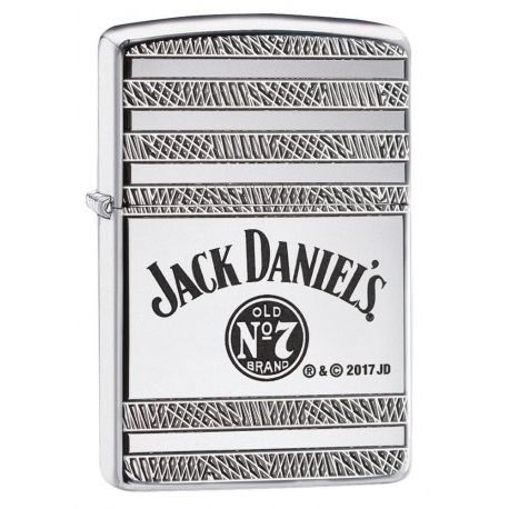 Zippo Jack Daniels Deep Carved Armor High Polish Chrome