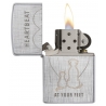 Zippo Heartbeat At Your Feet Linen Weave Chrome