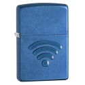 Zippo "WiFi Stamp" Cerulean Blue Finish