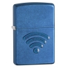 Zippo "WiFi Stamp" Cerulean Blue Finish