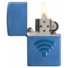 Zippo "WiFi Stamp" Cerulean Blue Finish