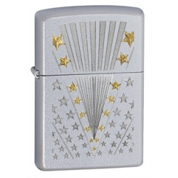 Zippo Satin Chrome Flag