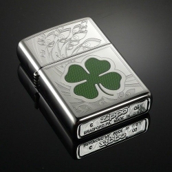 Zippo Four Leaf Clover - Engraved High Polish